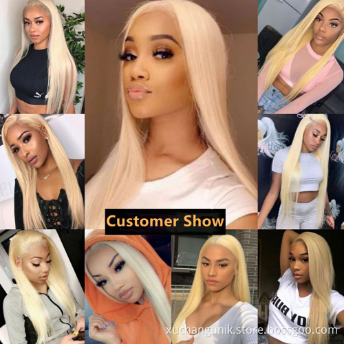 Uniky Cheap 613 Blonde Hd Full Lace Front Wig Raw Human Hair Transparent Lace Frontal Wig Human Hair For Black Women